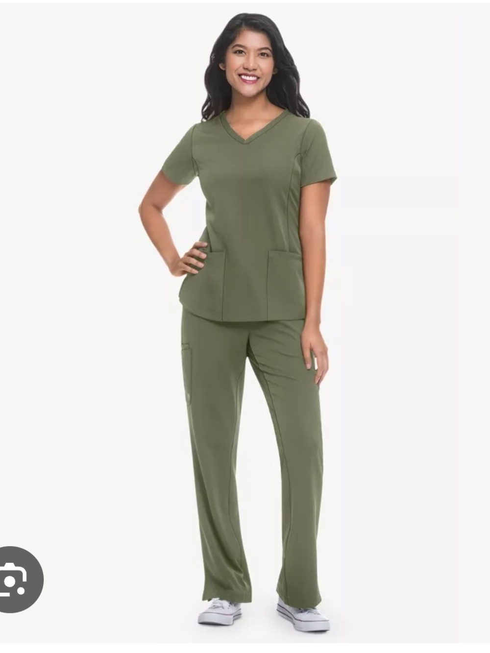 Olive/Sage Green Scrub Set - Picture 1 of 5